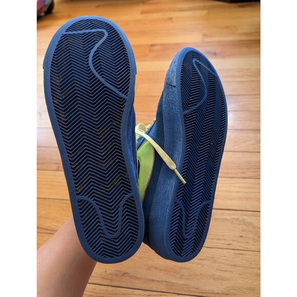 NIKE Vintage Blazer High Top Sneakers Navy Yellow Men's 10.5 Classic Retro - Picture 7 of 11